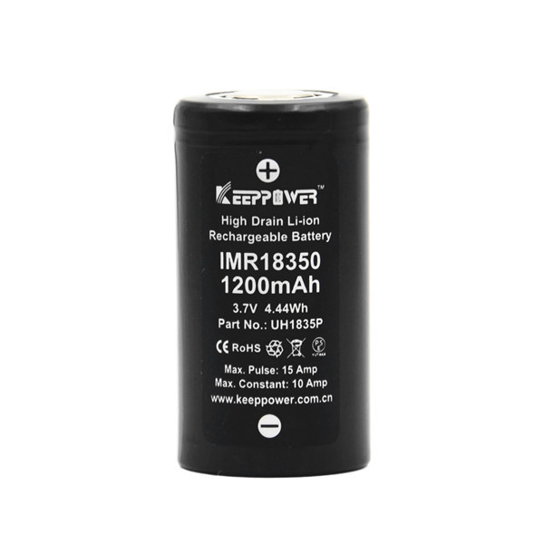 1Pcs-Keeppower-18350-Battery-IMR18350-10A-Discharge-1200mAh-UH1835P-Unprotected-Rechargeable-Li-ion--1456870