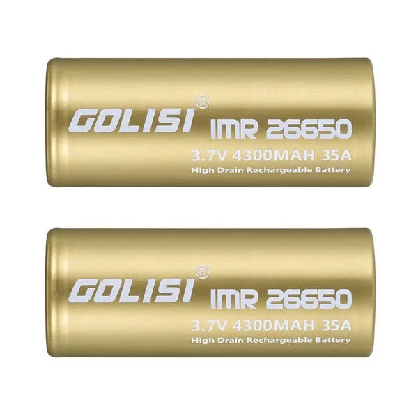 2PCS-GOLISI-S43-IMR26650-4300mah-35A-Protected-Rechargeable-Plate-Head-High-drain-26650-Battery-1450916