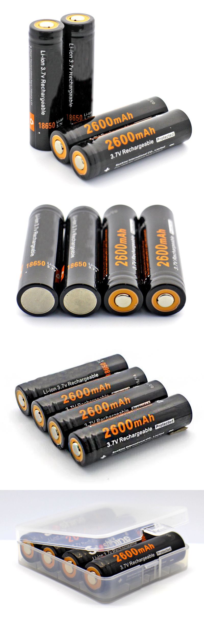 2Pcs-Soshine-18650P-2600mah-37v-18650-Li-ion-Lithium-Battery-With-Protected-PCB--Battery-Case-1411955