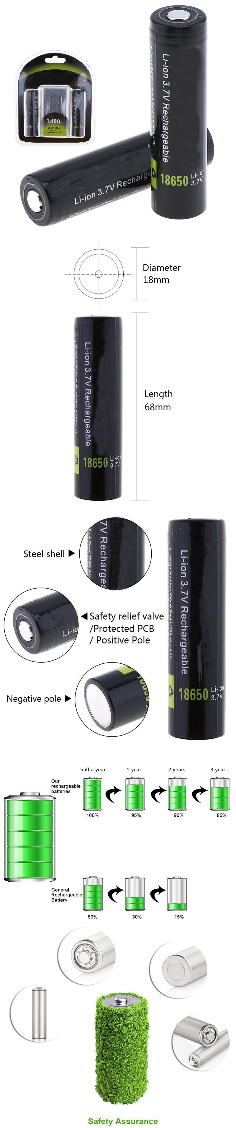 2Pcs-Soshine-37v-3400mah-18650-Battery-Protected-High-Discharge-Li-ion-Lithium-Battery--Box-for-LED--1411953