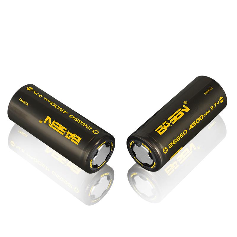 2pcs-Basen-BS26003-26650-4500mah-37V-60A-Unprotect-Flat-Top-Rechargeable-Li-ion-Battery-1069451