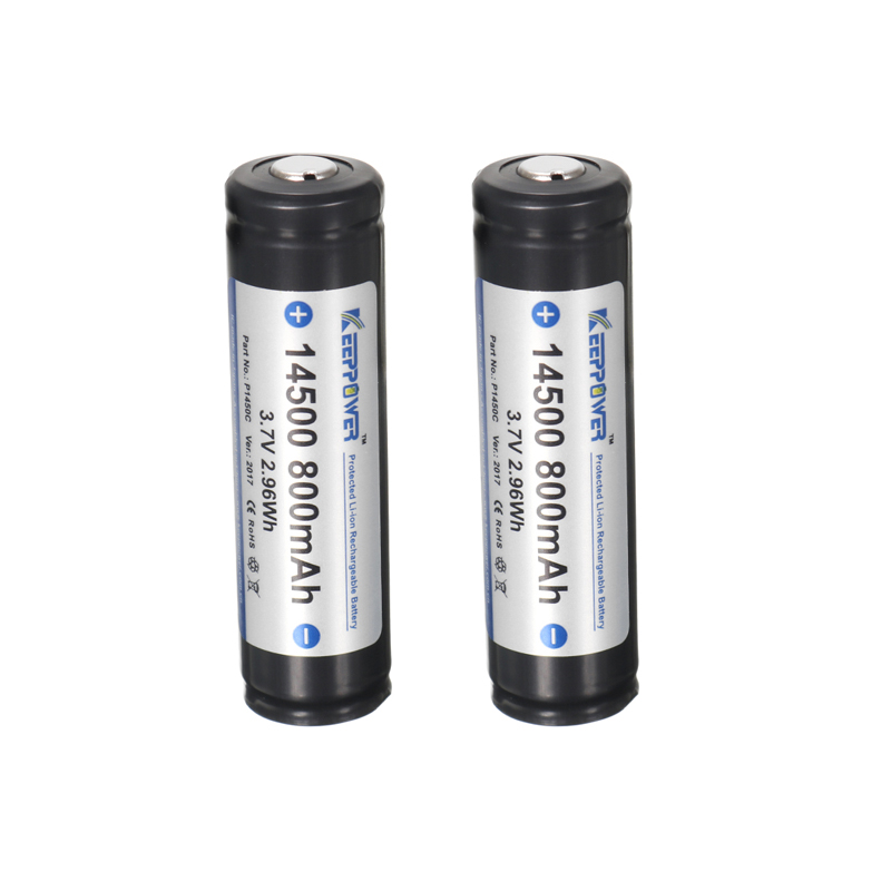 2pcs-KeepPower-P1450C-37V-800mAh-Protected-Rechargeable-14500-Li-ion-Battery-922848