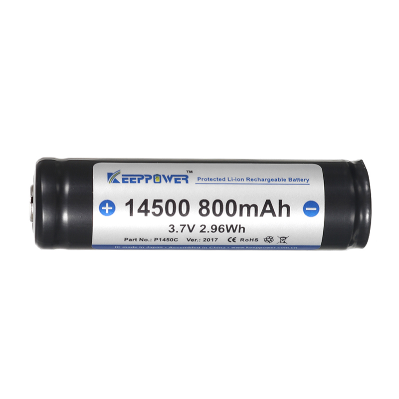 2pcs-KeepPower-P1450C-37V-800mAh-Protected-Rechargeable-14500-Li-ion-Battery-922848