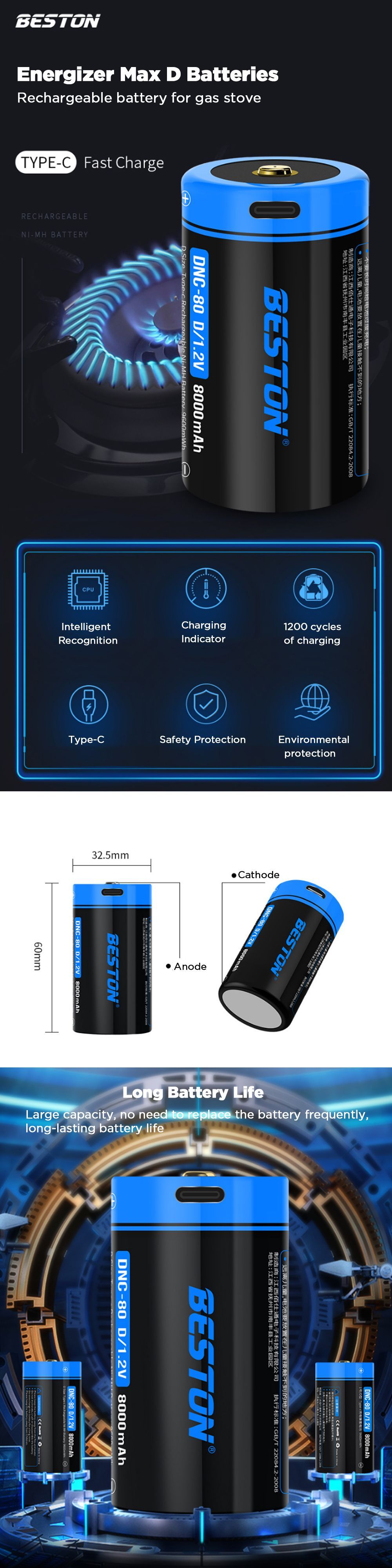 BESTON-12AV-8000mAh-Energizer-Max-D-Batteries-USB-Rechargeable-Six-Protections-Alkaline-D-Cell-Batte-1733953