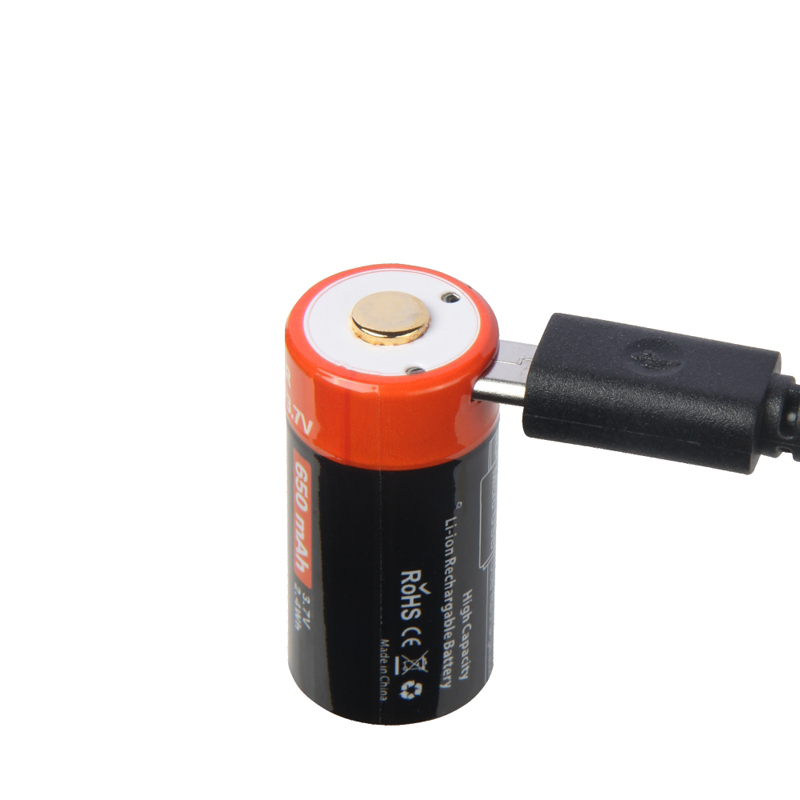 Nicron-NRB-L650-650mAh-37V-USB-Rechargeable-Protected-16340-Li-ion-Battery-with-LED-Indicator-1275854