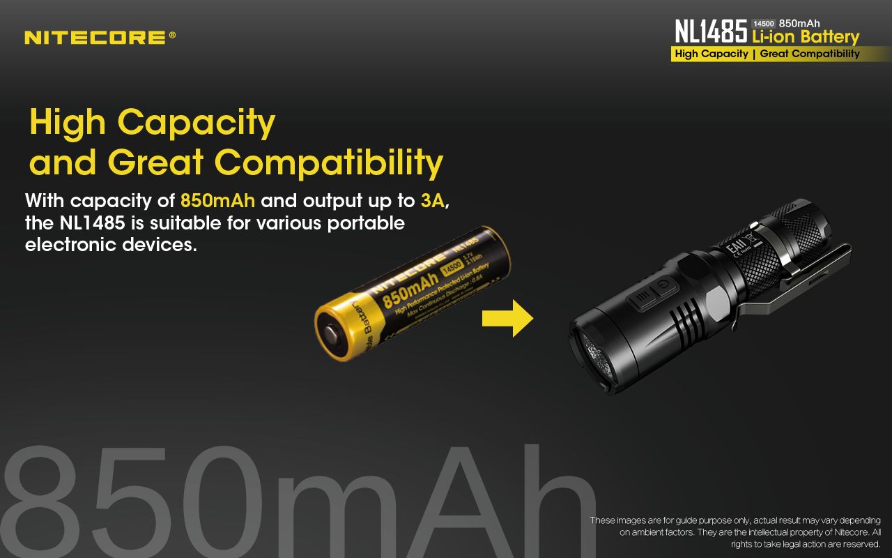 Nitecore-NL1485-850mAh-14500-High-Performance-Li-ion-Rechargeable-Battery-for-Flashlight-Power-Tools-1285021