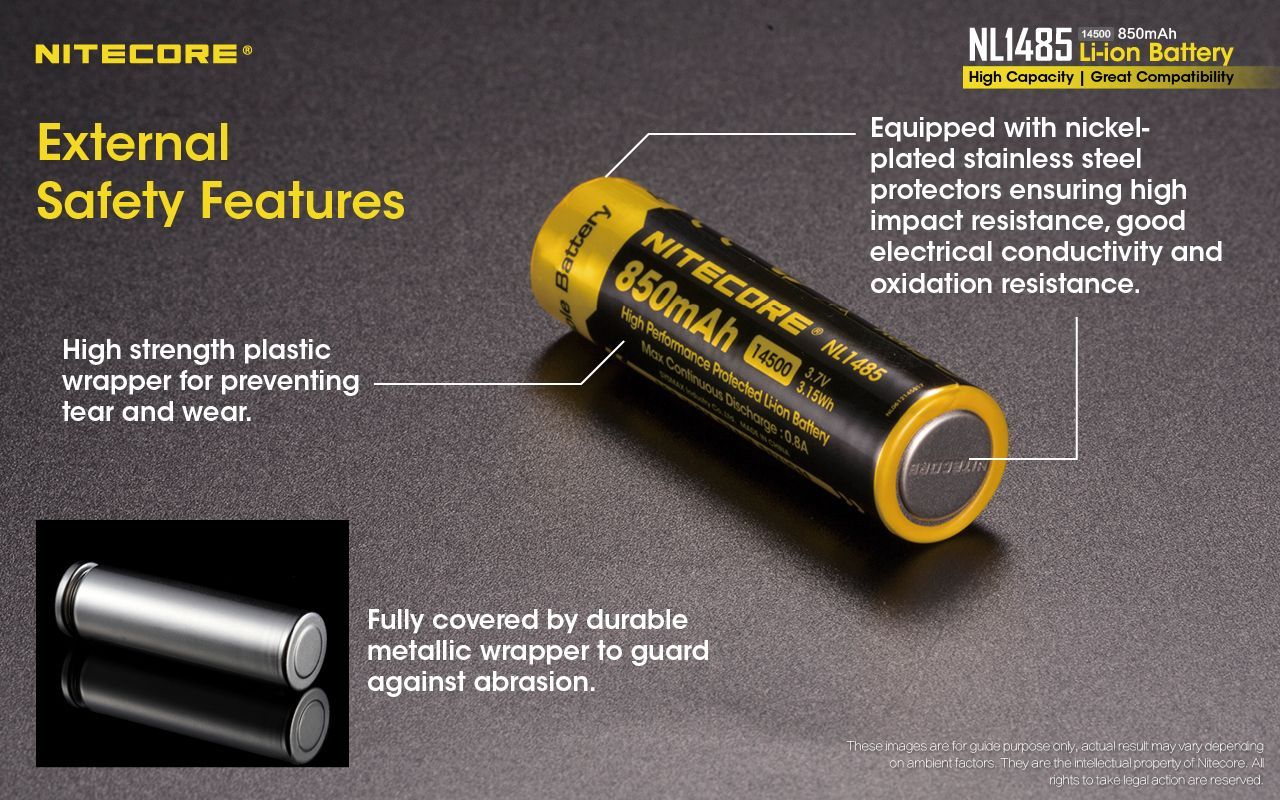 Nitecore-NL1485-850mAh-14500-High-Performance-Li-ion-Rechargeable-Battery-for-Flashlight-Power-Tools-1285021