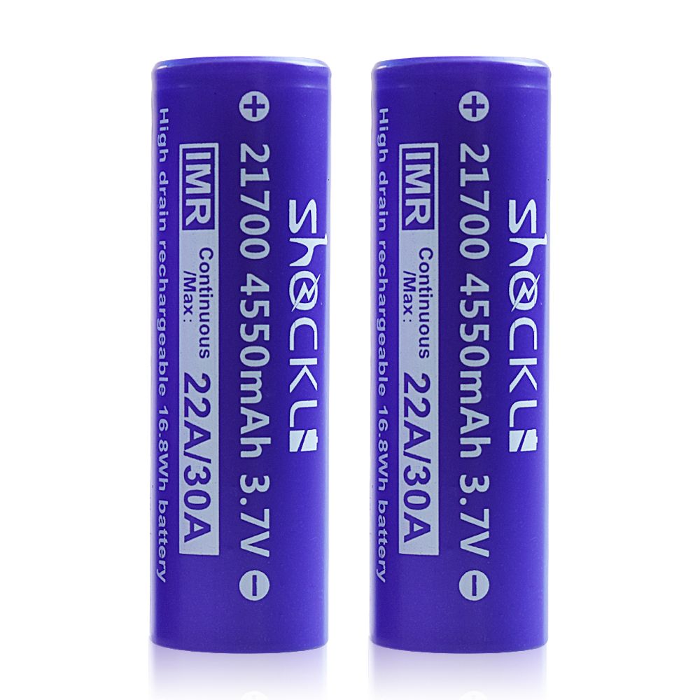 Shockli-21700-Battery-4550mAh-Flat-top-High-Drain-22A-37V-Li-ion-Rechargeable-Battery---2PCS-1613233