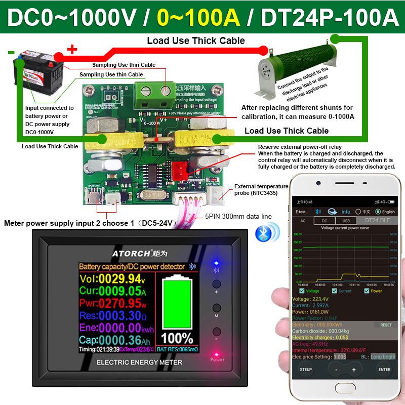 DT24P-1000V100A-External-Shunt-Digital-DC-Power-Supply-Voltmeter-Ammeter-Battery-Coulometer-Capacity-1743557