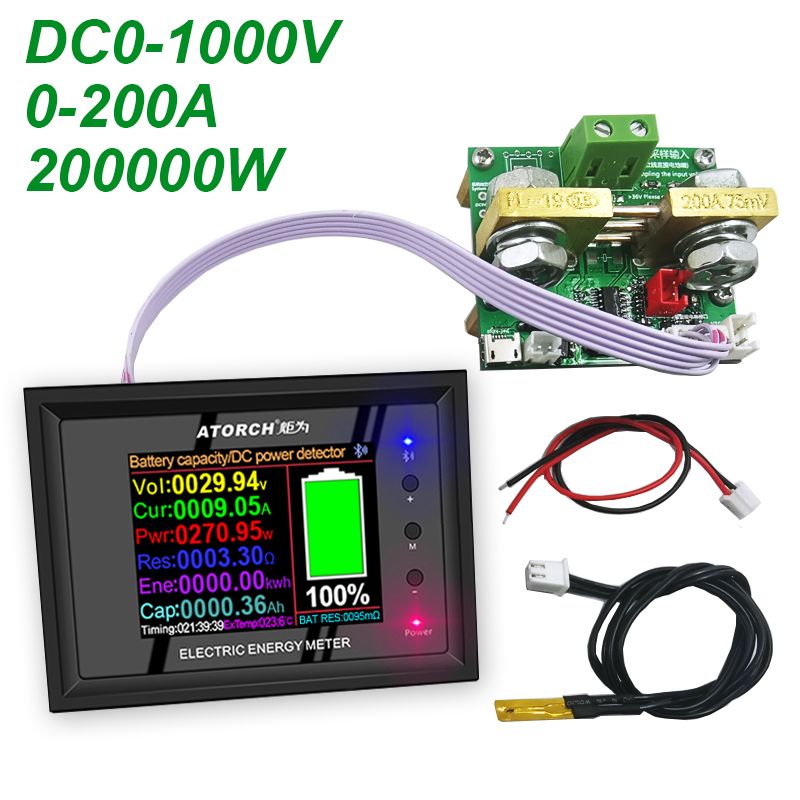 DT24P-External-Shunt-1000V200A-Digital-DC-Power-Supply-Voltmeter-Ammeter-Battery-Coulometer-Capacity-1743540