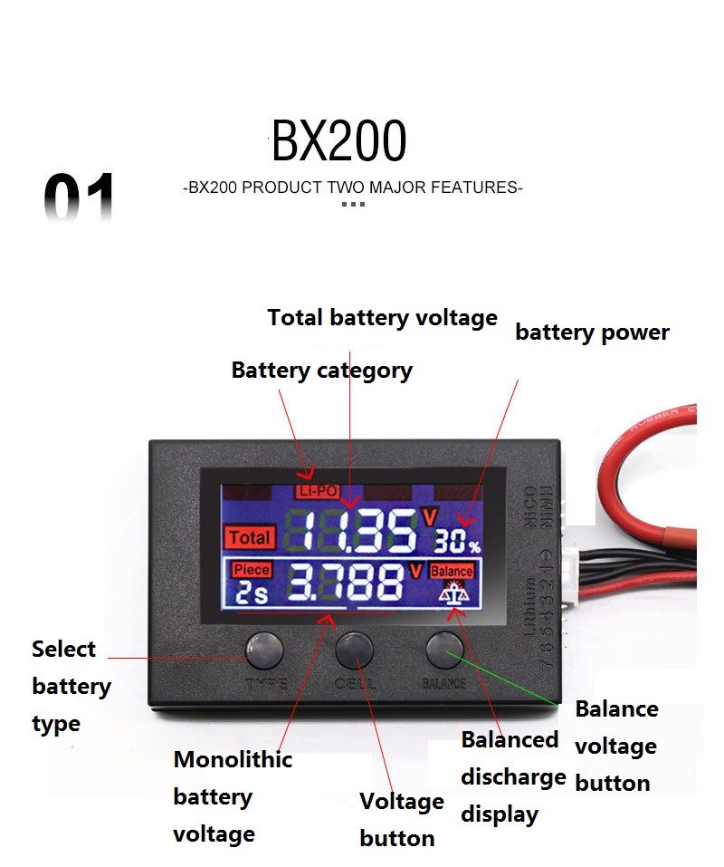 New-HOTRC-BX200-Power-Voltage-Display-2-7S-Precision-Measuring-Equipment-RC-Battery-Tester-1598271