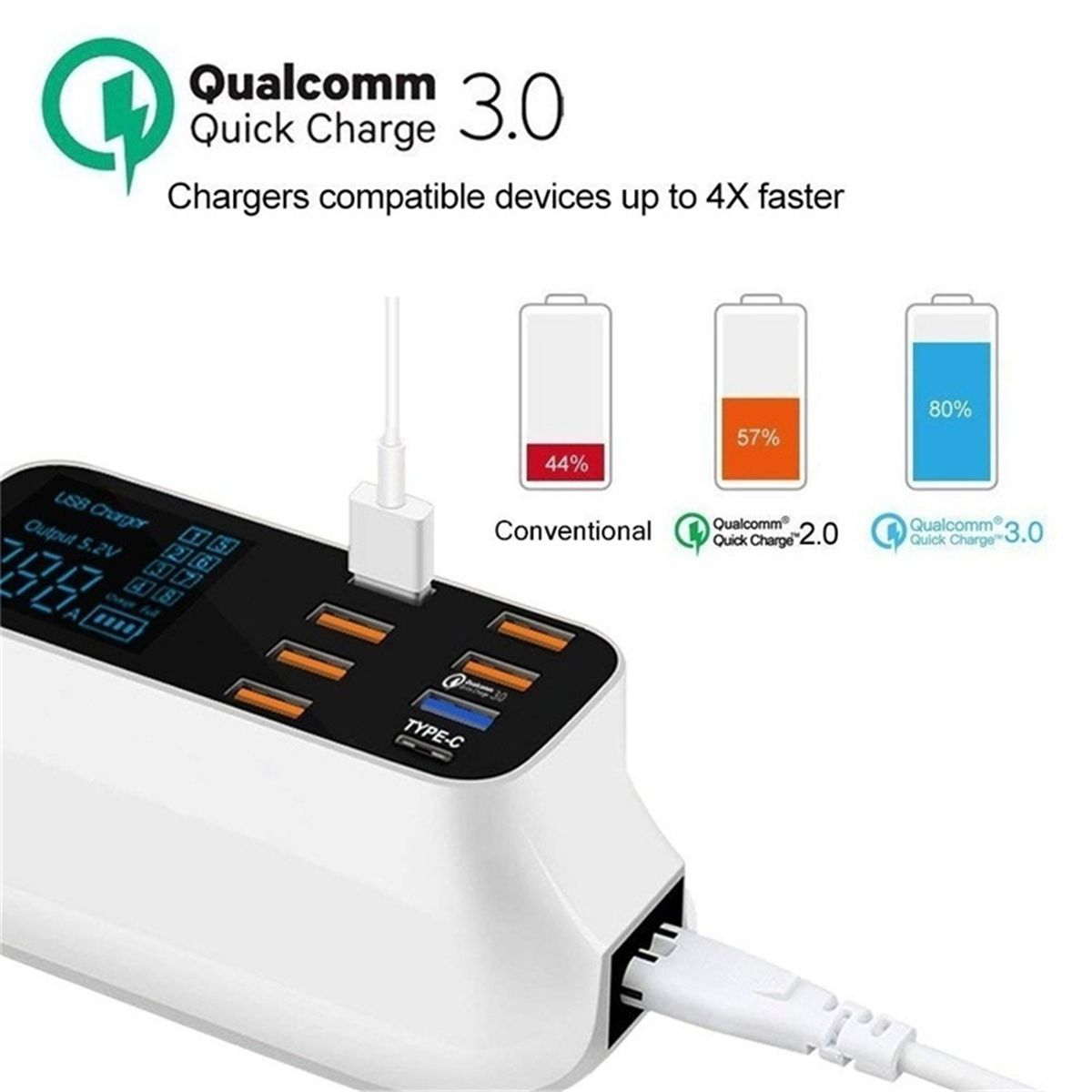 Smart-8-Port-USB-Adapter-Desktop-Phone-Charging-LED-Display-QC30-Fast-USB-Charger-1599978