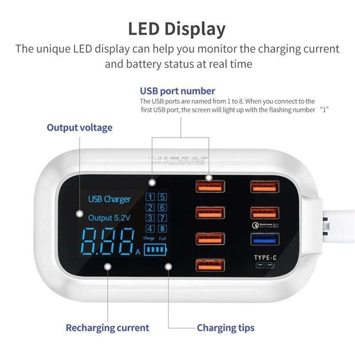 Smart-8-Port-USB-Adapter-Desktop-Phone-Charging-LED-Display-QC30-Fast-USB-Charger-1599978