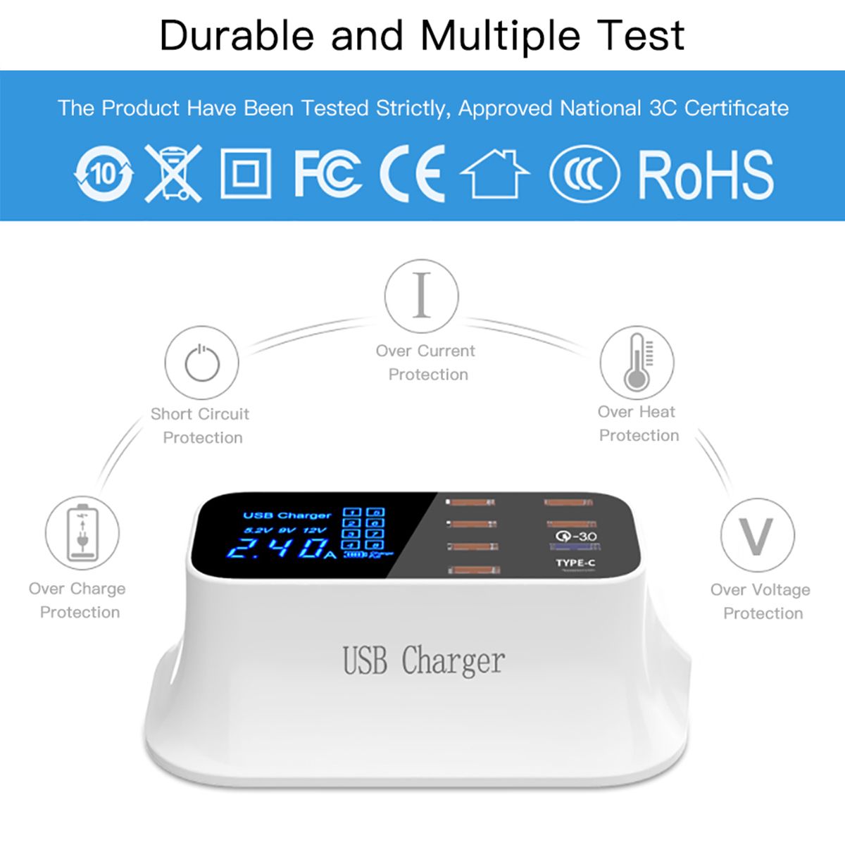 Smart-8-Port-USB-Adapter-Desktop-Phone-Charging-LED-Display-QC30-Fast-USB-Charger-1599978