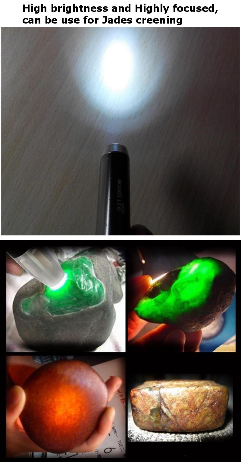 Smiling-Shark-SS-C5-XPE-LED-3Modes-Stainless-Steel-Jade-Screening-Mini-UV-Flashlight-Keychain-1259363