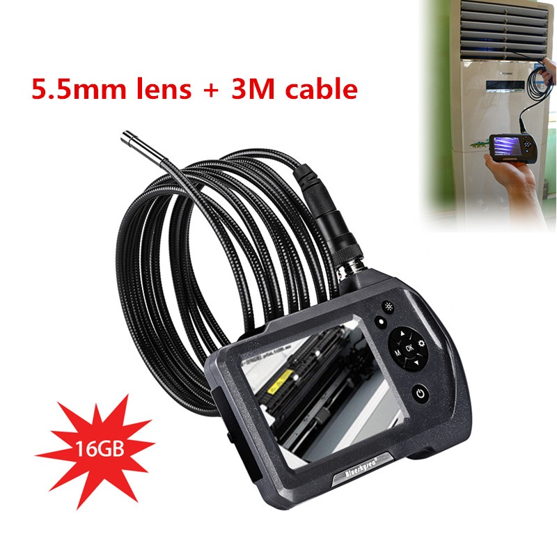 NTS150-55mm-3m-Borescope-Camera-35quot-Color-LCD-Display-Monitor-Inspection-Borescope-with-6-LEDs-Sn-1693534