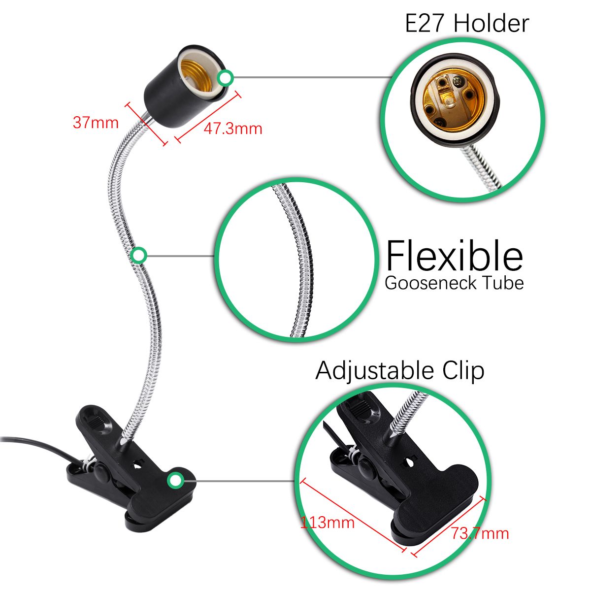 10CM-E27-Flexible-Pet-LED-Light-Lamp-Bulb-Adapter-Holder-Socket-with-Clip-On-Off-Switch-EU-US-Plug-1309591