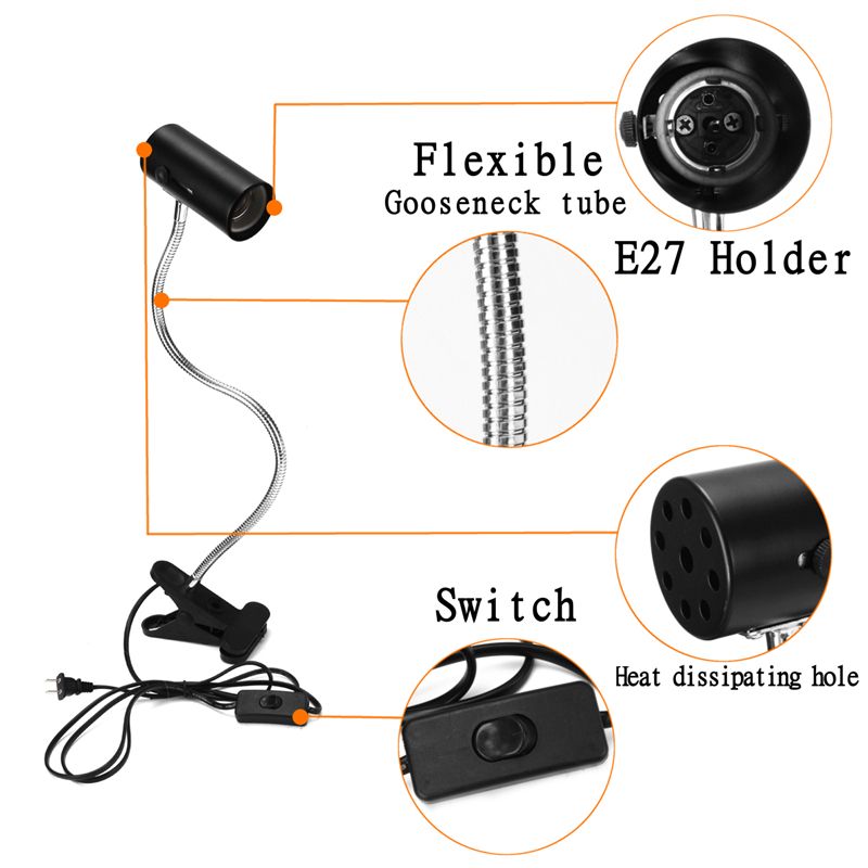 40CM-E27-Flexible-Reptile-LED-Light-Lamp-Holder-Bulb-Adapter-Socket-with-Clip-On-Switch-for-Pet-1402843