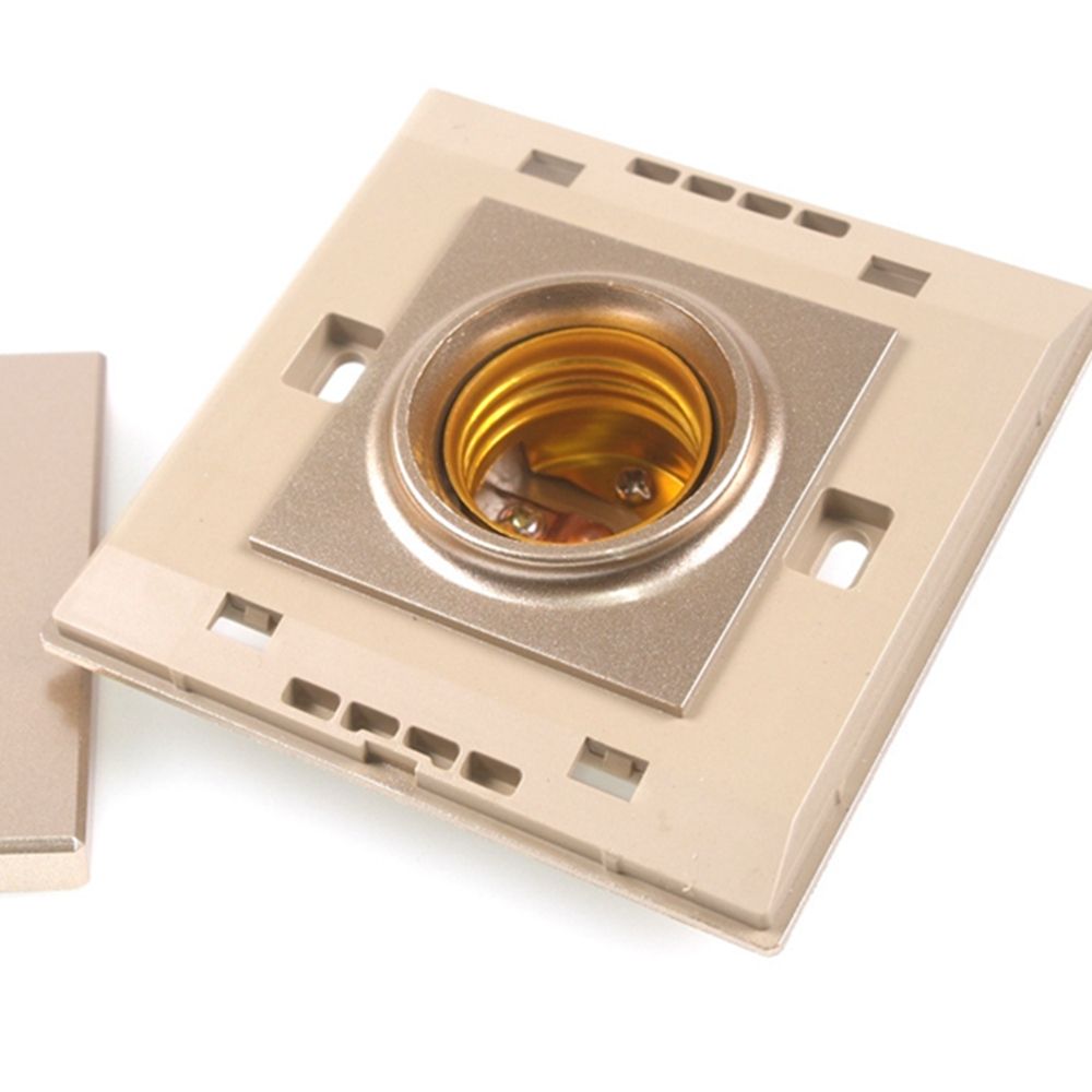 86-Type-Square-Shape-Golden-E27-Lamp-Holder-Socket-Bulb-Adapter-PC-Light-Fitting-AC250V-1594294