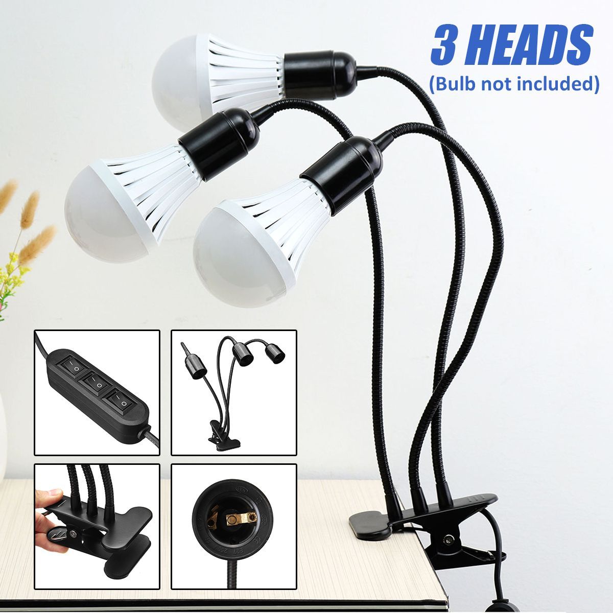 AC220V-3-Heads-Flexible-E27-Clip-On-Desk-Light-Lamp-Stand-Holder-Gooseneck-Bulb-Adapter-US-Plug-1410607