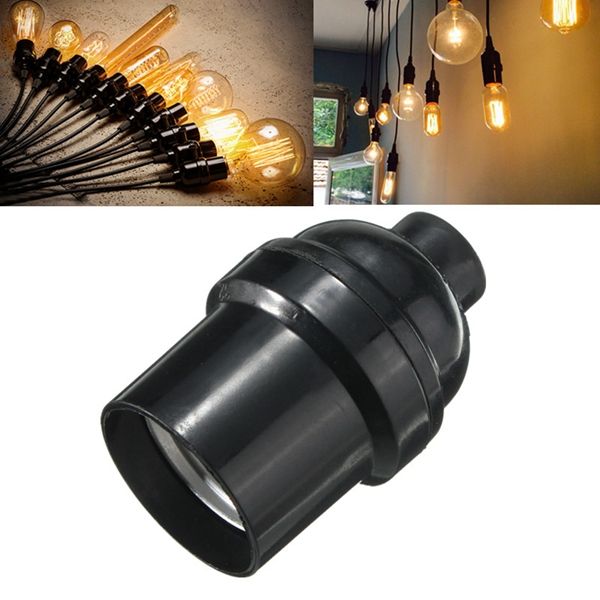 E27E26-Light-Bulb-Lamp-Holder-Pendant-Edison-Screw-Cap-Socket-Vintage-Black-4A-1026302