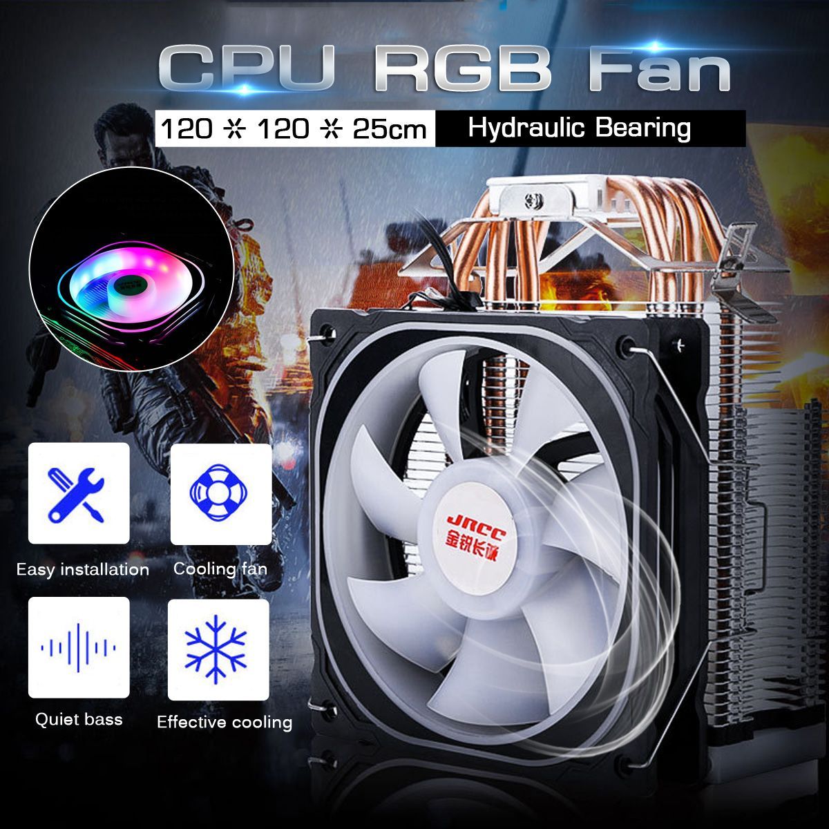 12CM-1300RPM-4-Copper-Tube-RGB-Color-Change-CPU-Cooling-Fan-Intelligent-Speed-Regulation-1667666