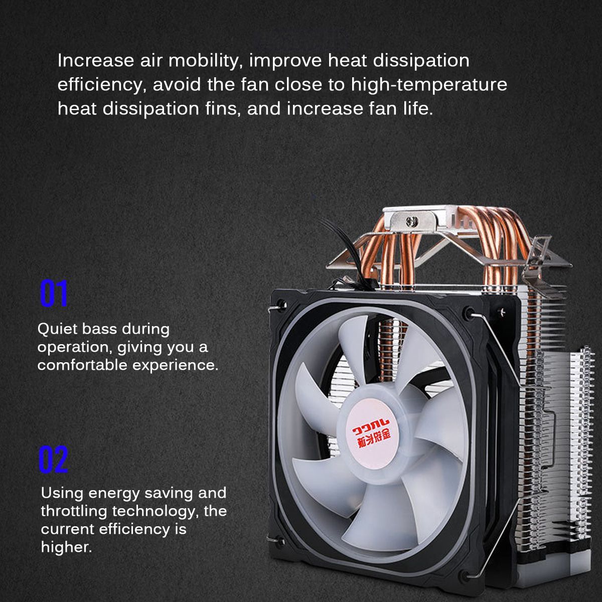 12CM-1300RPM-4-Copper-Tube-RGB-Color-Change-CPU-Cooling-Fan-Intelligent-Speed-Regulation-1667666