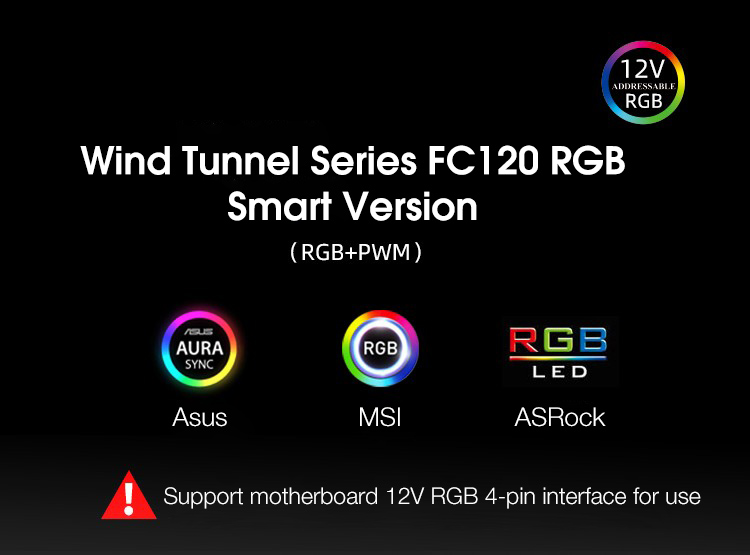 12cm-RGB-Cooling-Fan-Smart-AURA-Sync-4Pin-PWM-Chassis-Cooler-Desktop-Computer-Case-CPU-Silent-Radiat-1767006