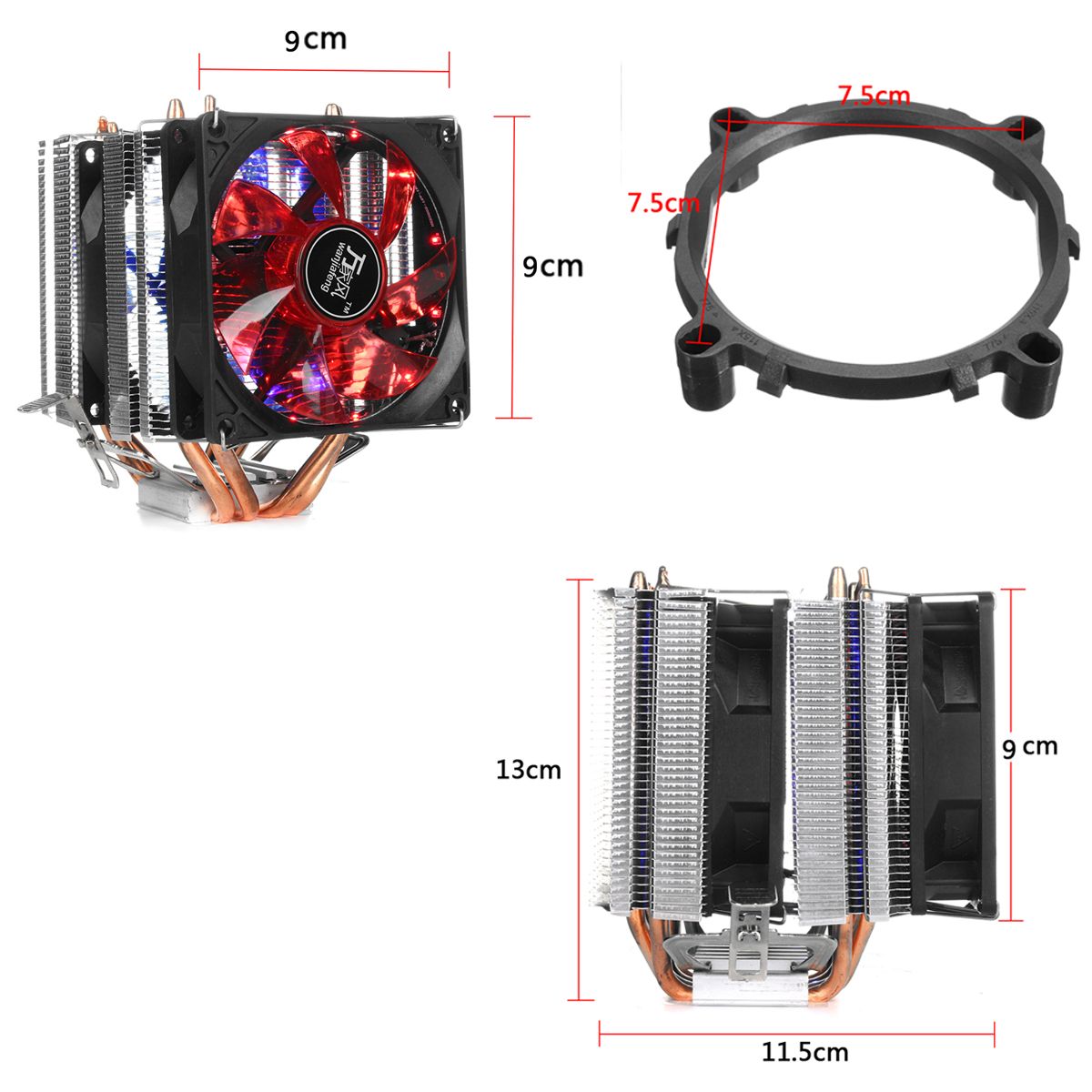 3-Pin-90mm-LED-Light-CPU-Cooling-Fan-Cooler-Radiator-for-Intel-LGA2011-LGA1155-AMD3-AMD2-1268908