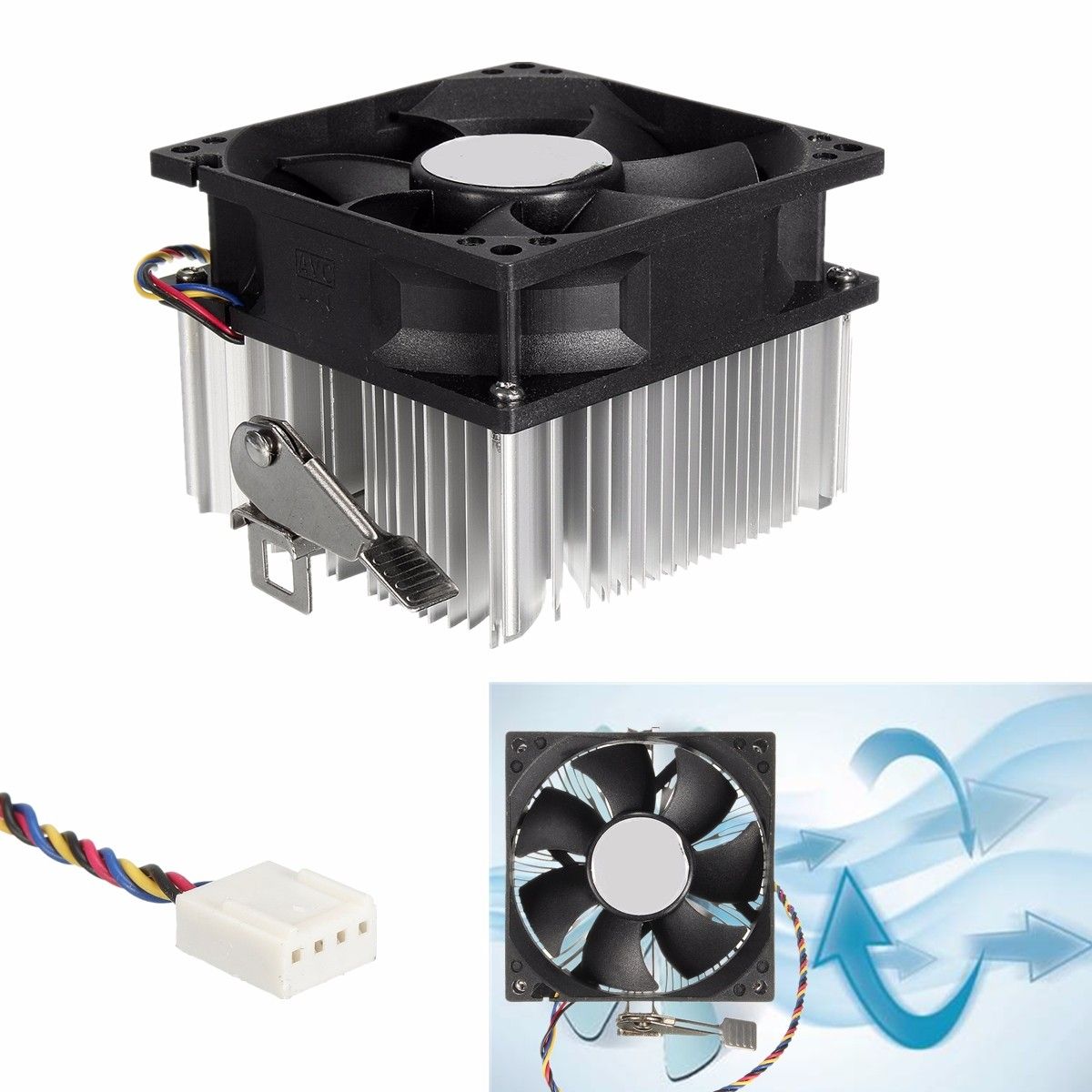 4PIN-12V-Socket-PWM-7-Fan-Computer-CPU-Cooler-Aluminium-Heat-Sink-AMD-Copper-Core-1206041