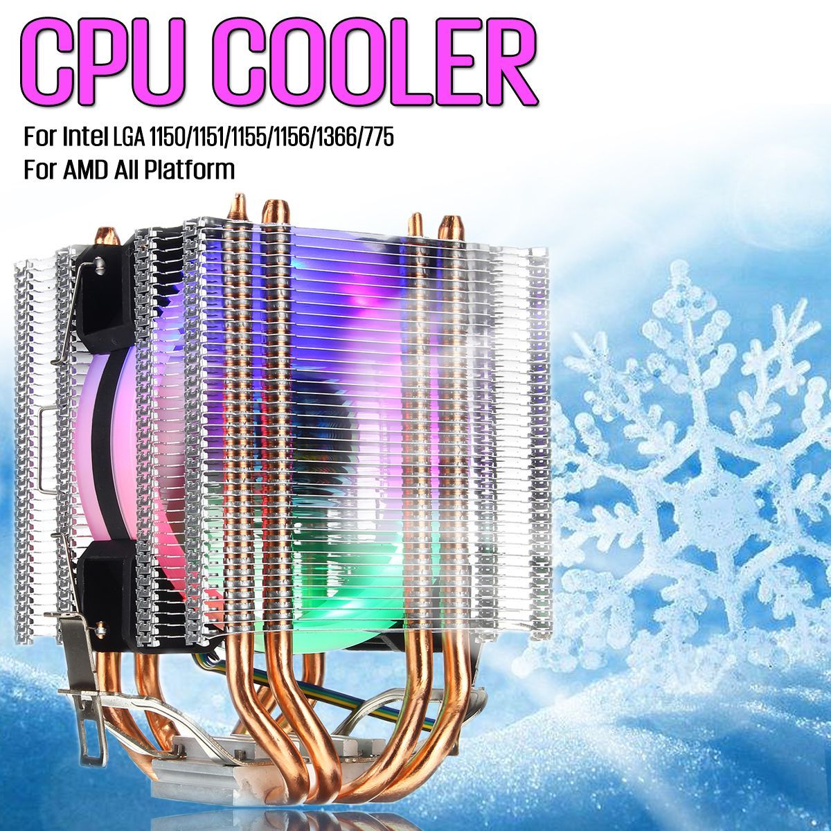 4Pin-4-Heatpipes-Colorful-Backlit-CPU-Cooling-Fan-Cooler-Heatsink-For-Intel-AMD-1475622