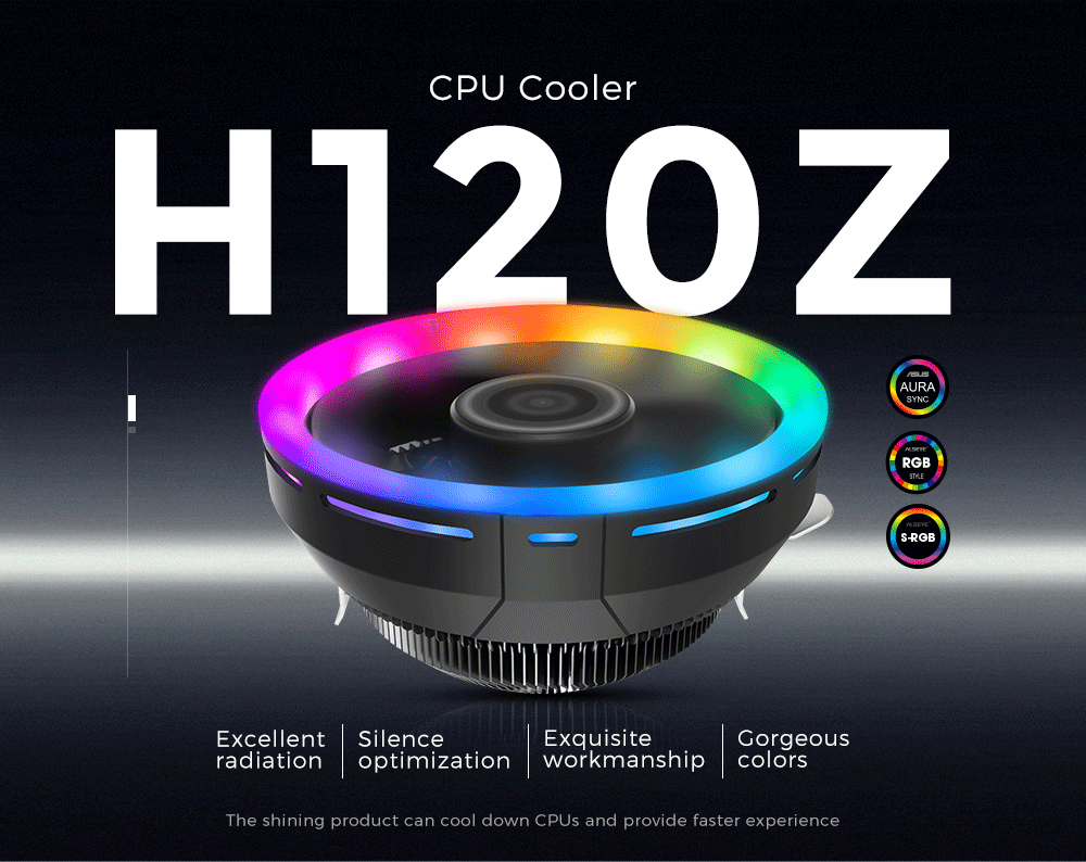 ALSEYE-H120Z-CPU-Cooler-4Pin-PWM-RGB-CPU-Cooling-Fan-Quiet-Radiator-For-Intel-775115X-AM2-AM3-AM3-AM-1733033