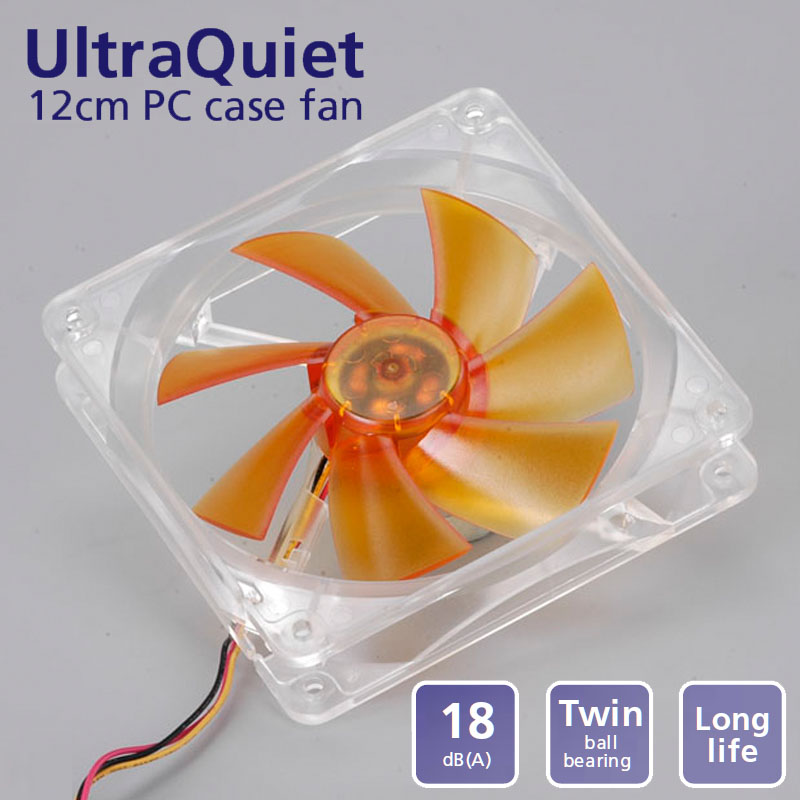 Akasa-AK-183-L2B-120-x-120-x-25mm-3Pin-Amber-Cooling-Fans-Twin-Ball-Bearing-for-PC-1201451