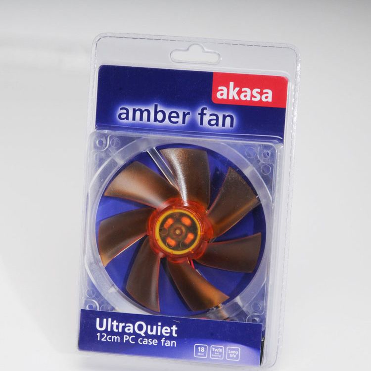 Akasa-AK-183-L2B-120-x-120-x-25mm-3Pin-Amber-Cooling-Fans-Twin-Ball-Bearing-for-PC-1201451