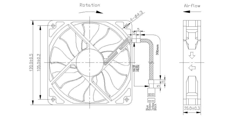 Akasa-APACHE-12CM-4Pin-PWM-Cooling-Fan-12V-S-FLOW-Fan-Heat-Sink-Hydro-Dynamic-Bearing-1214796