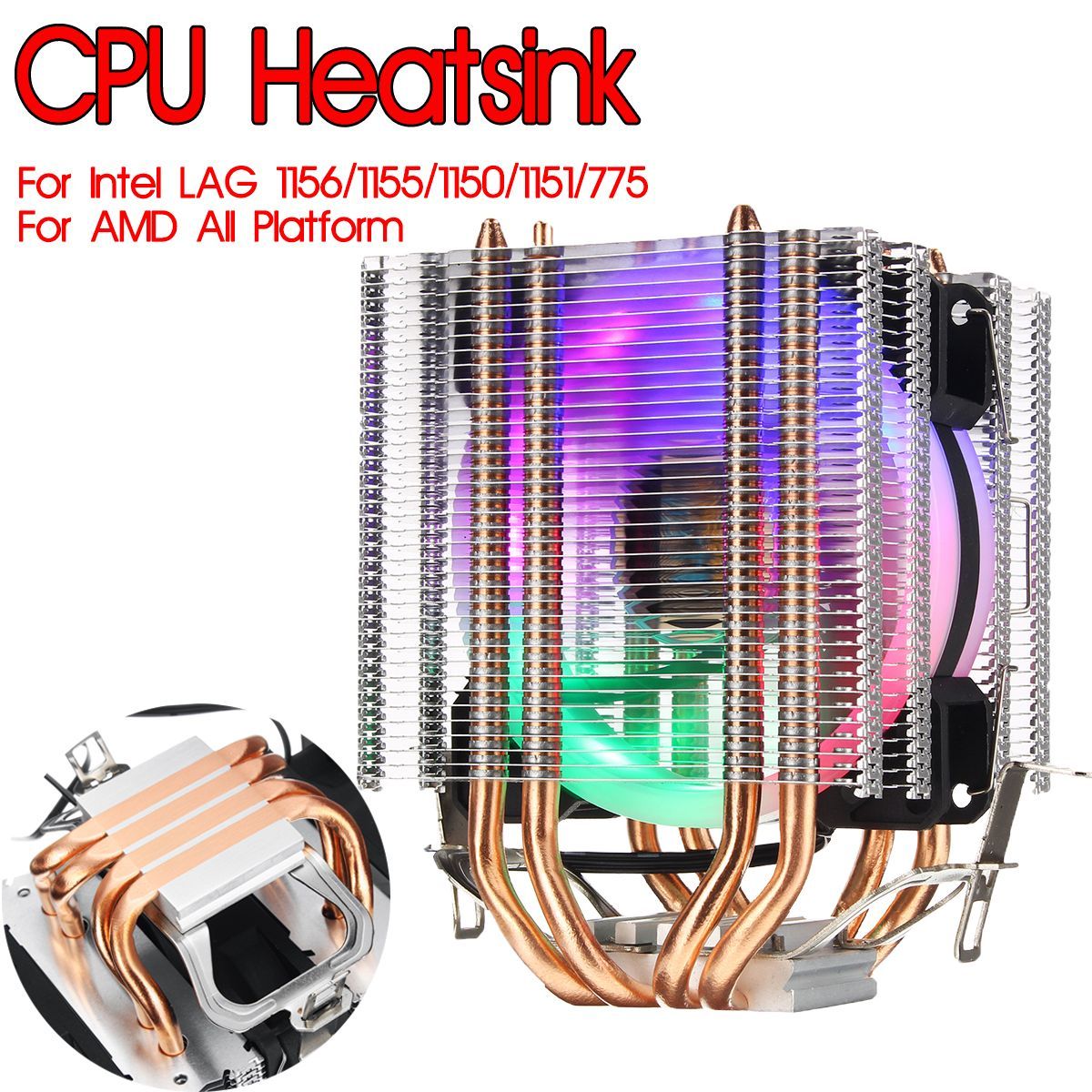 Aurora-Colorful-Backlit-3-Pin-Single-Fan-4-Copper-Tube-Dual-Tower-CPU-Cooling-Fan-Cooler-Heatsink-fo-1494673