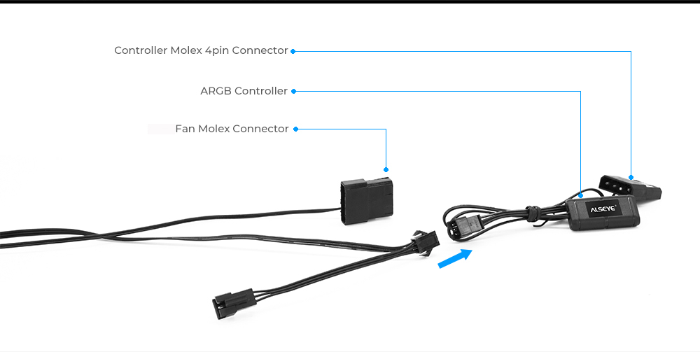 Cooling-Fan-200mm-ARGB-LED-Computer-Case-Molex-Connector-Remote-Control-RGB-Lighting-For-ALSEYE-AURO-1733032