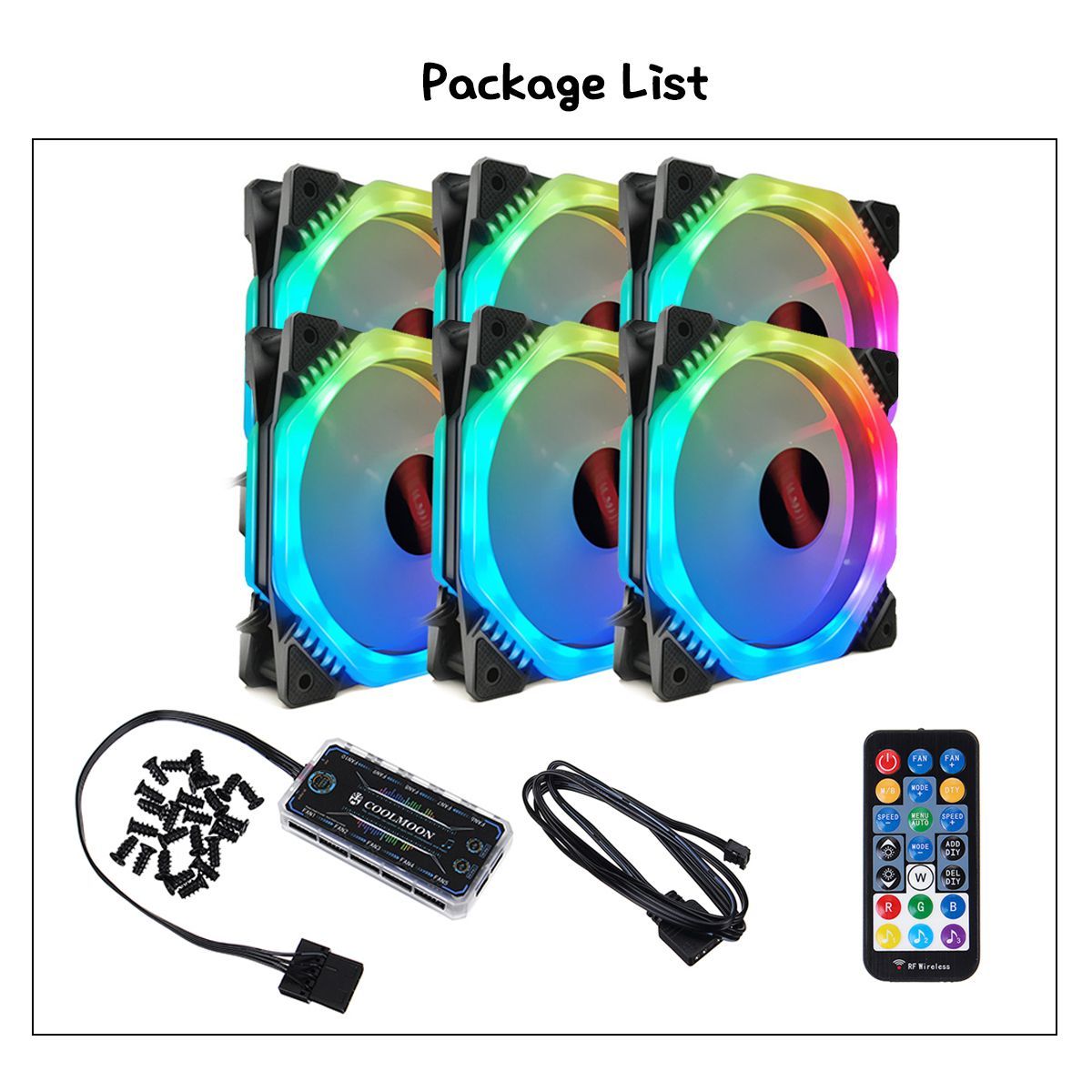 Coolmoon--6PCS-5V-3Pin-Adjustable-RGB-LED-Light-Computer-Case-PC-Cooling-Fan-with-Remote-1549662