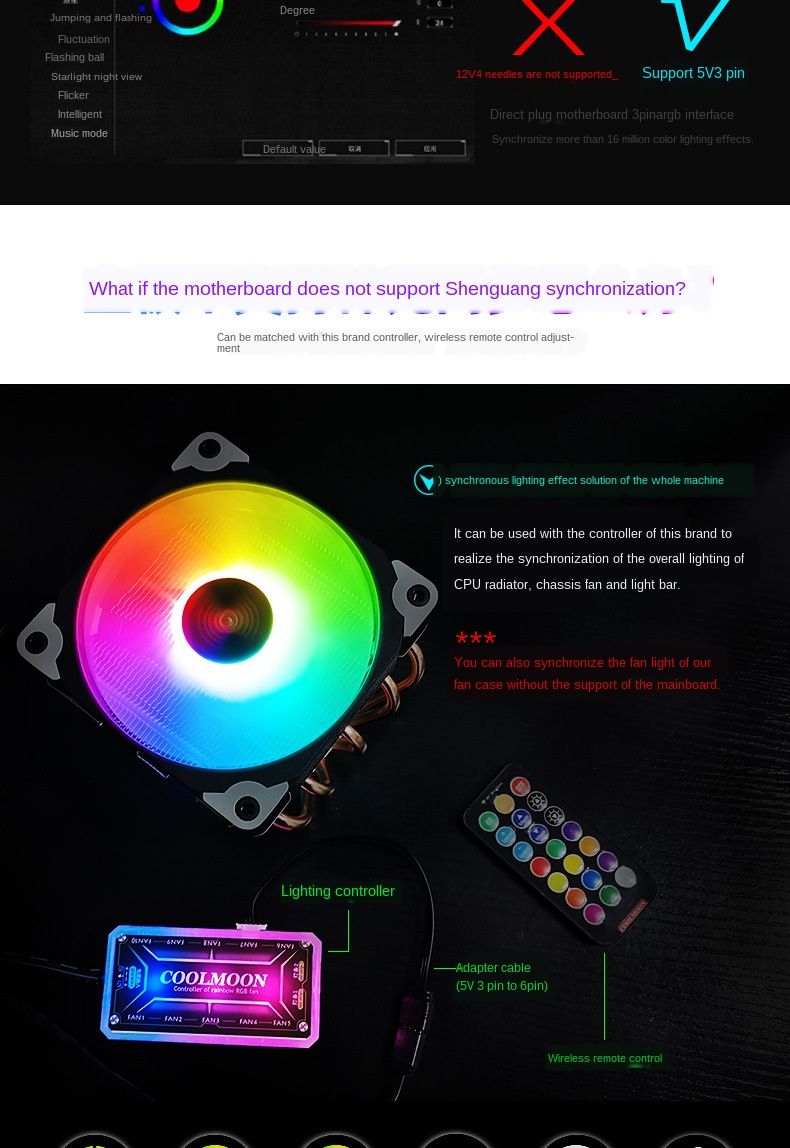 Coolmoon-HS-T5-CPU-Fan-Silent-Radiator-Temperature-Control-Desktop-I5-i7-AMD-Colorful-5-Copper-Tube--1724756