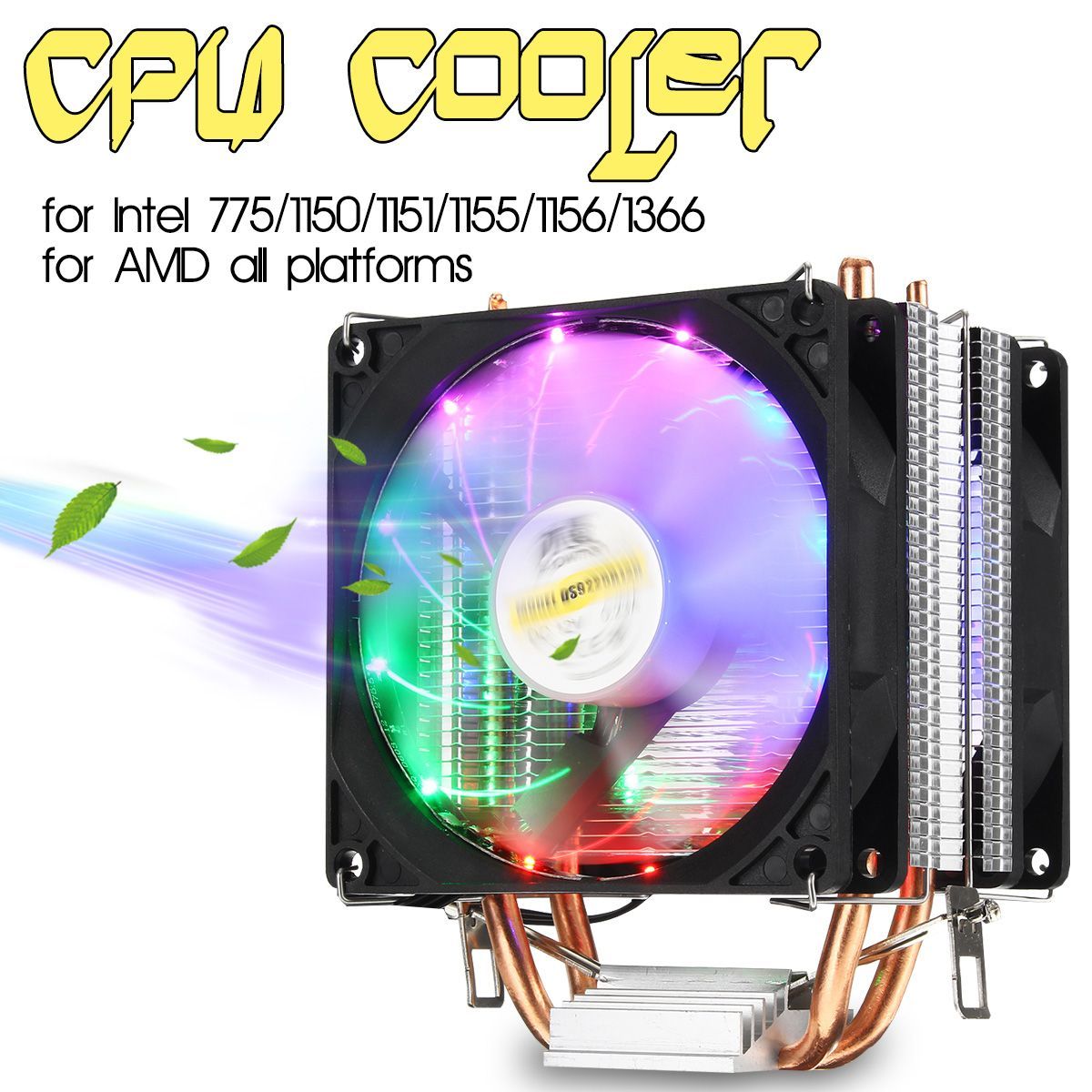 DC-12V-3Pin-Colorful-Backlight-90mm-CPU-Cooling-Fan-PC-Heatsink-Cooler-for-IntelAMD-For-PC-Computer--1430670