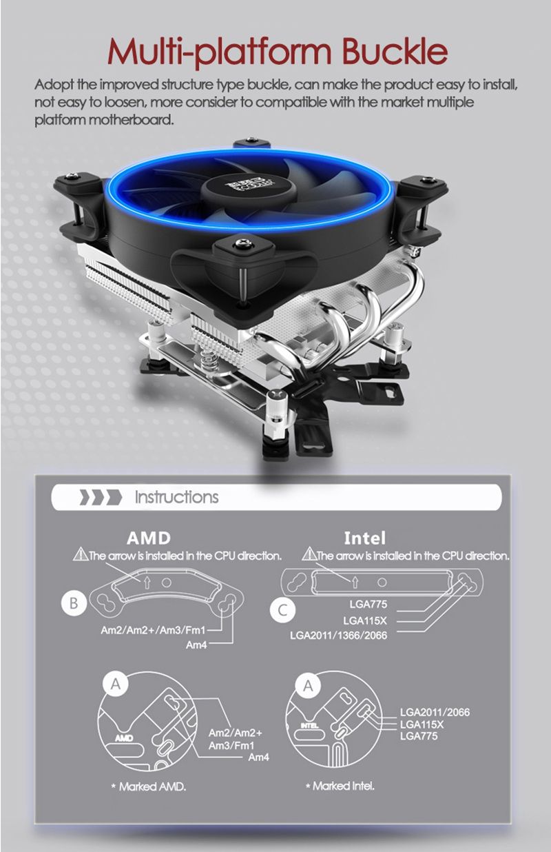 PCCOOLER-12V-DC-CPU-Cooler-12cm-Cooling-Fan-for-AMD-Intel-LGA-3U-Computer-Case-1277341