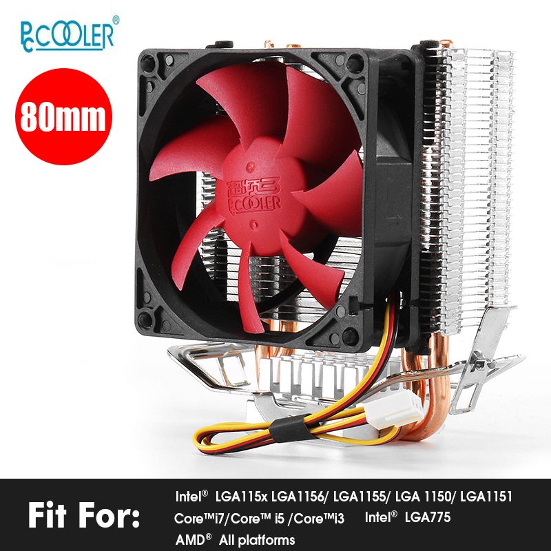 PCCOOLER-80mm-3-Pin-DC-12V-CPU-Cooling-Fan-Hydraumatic-Cooler-Heatsink-for-Intel-AMD-1327987