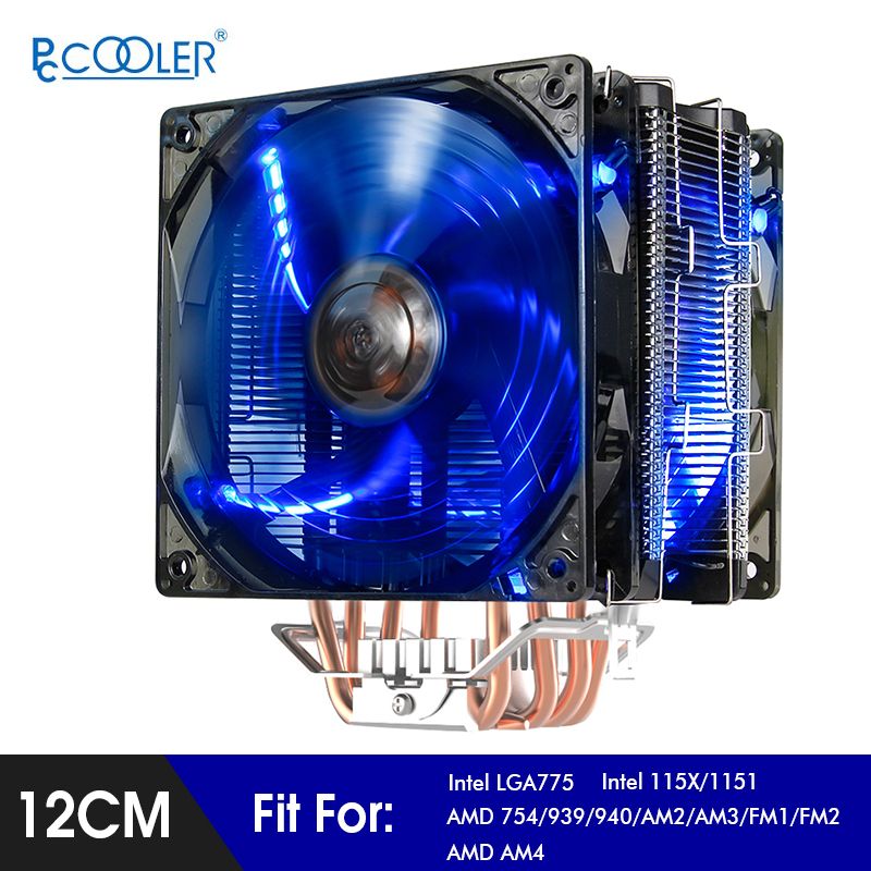 Pccooler-12V-X6-4-Pin-Double-Blue-LED-Copper-CPU-Cooler-Cooling-Fan-For-AMD-AM4-Intel-LGA-775-1323717
