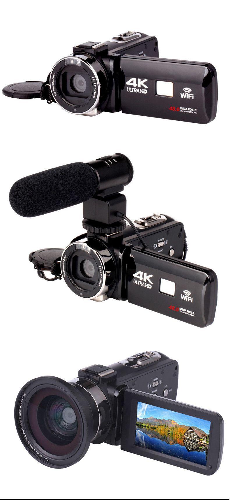 KOMERY-AF2-48M-4K-Video-Camera-Camcorder-for-Vlogging-Live-Broadcast-NightShot-30-inch-Touch-Screen--1757069
