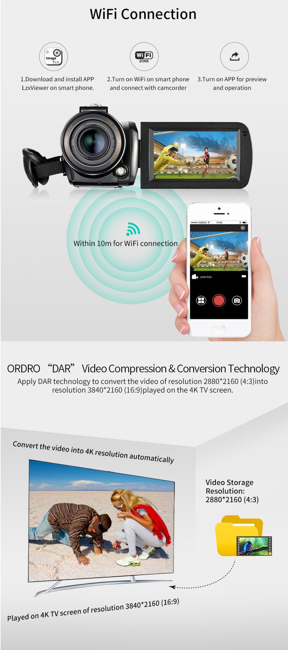 Ordro-HDR-AC5-4K-UHD-Zoom-12X--FHD-24MP-WiFi-IPS-Touch-Screen-Digtal-Optical-DV-Digital-Video-Camera-1441708