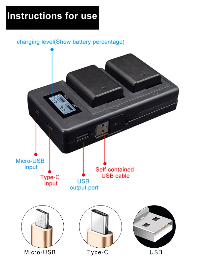 Palo-FW50-C-USB-Rechargeable-Battery-Charger-Mobile-Phone-Power-Bank-for-Sony-NP-FW50-DSLR-Camera-Ba-1343689