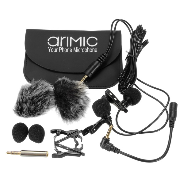 AriMic-Dual-Head-Clip-on-Lapel-Microphone-Recording-Mic-1140290