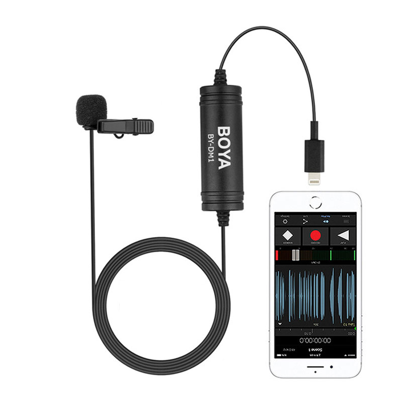 Boya-BY-DM1-Lavalier-Lapel-Microphone-Clip-on-Mic-for-Iphone-X-8-7-Plus-for-iPad-Pro-Mini-4-2-Air-2--1554253