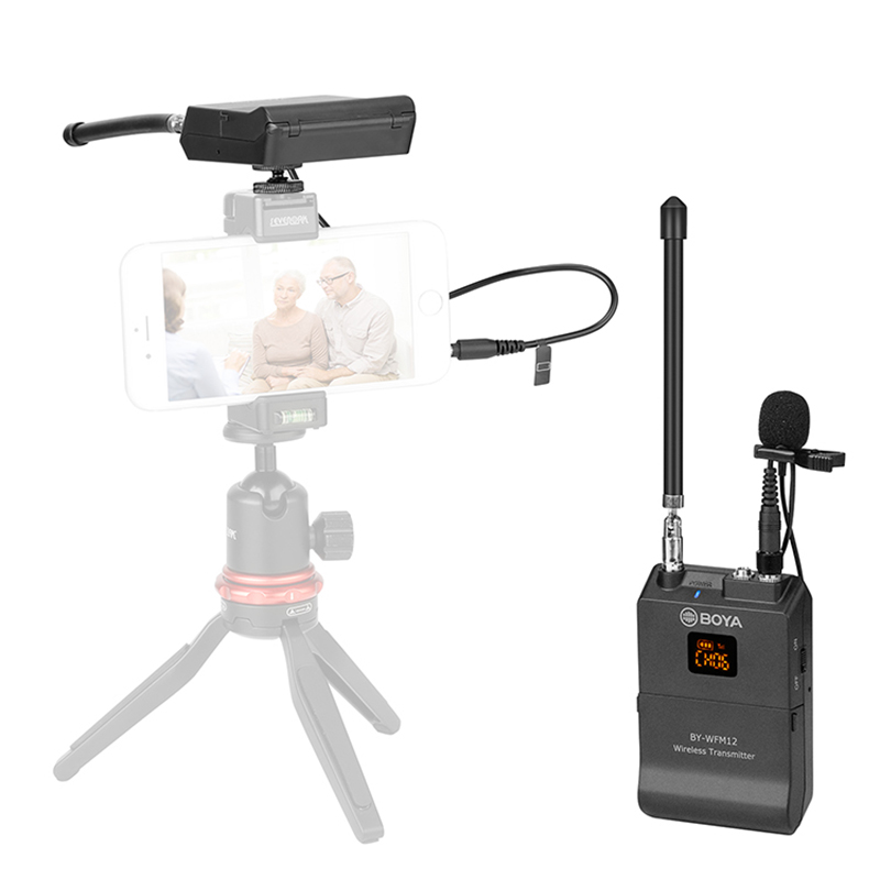 Boya-BY-WFM12-VHF-Lavalier-Lapel-Microphone-Receiver-Transmitter-for-DSLR-Camera-Smartphone-1559801