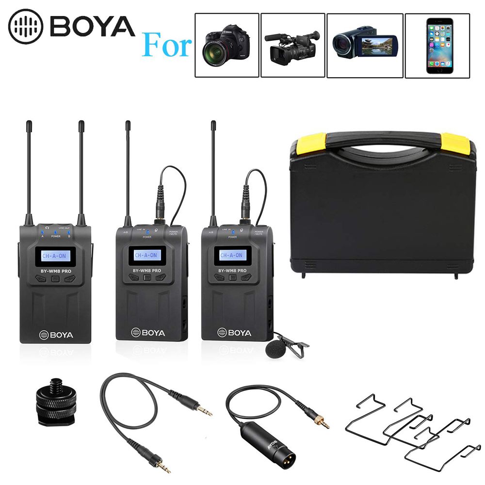 Boya-BY-WM8-Pro-K2-Wireless-Mic-Microphone-System-Audio-Video-Recorder-Receiver-for-DSLR-SLR-Camera--1550608